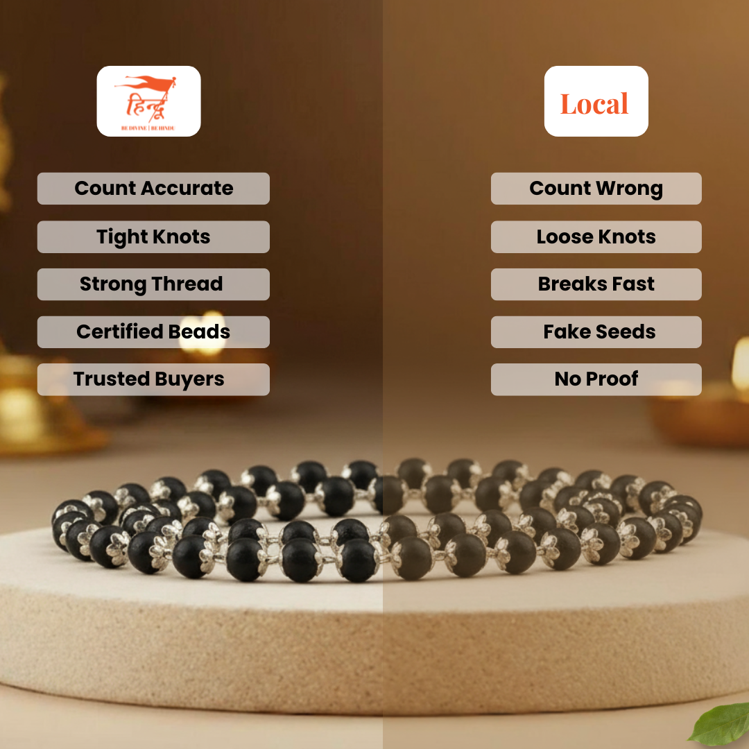 Karungali Silver Plated 6 MM (108 beads)