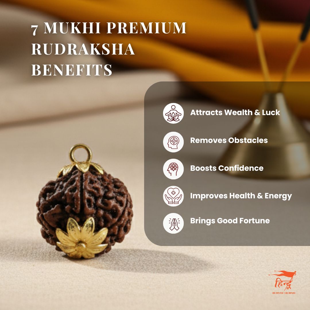 Rudraksha Beads 7 Mukhi with Caping