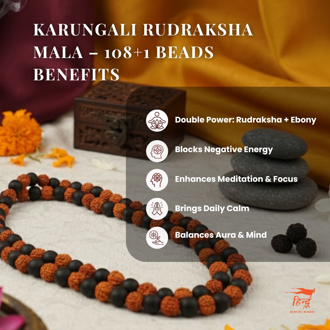 Rudraksha Karungali Mala (108+1 beads)