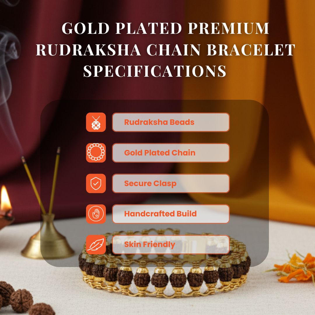 Rudraksha Bracelet Golden Polish (24 beads)