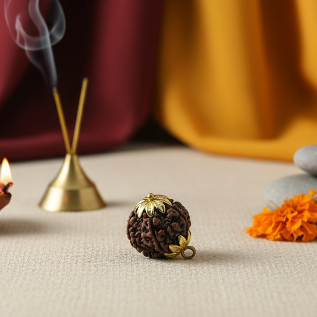 Rudraksha Beads 7 Mukhi with Caping