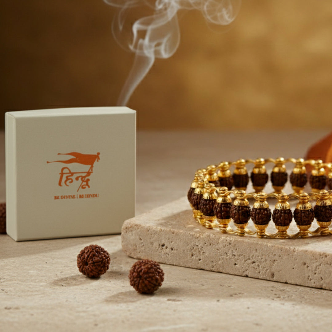 Rudraksha Bracelet Golden Polish (24 beads)