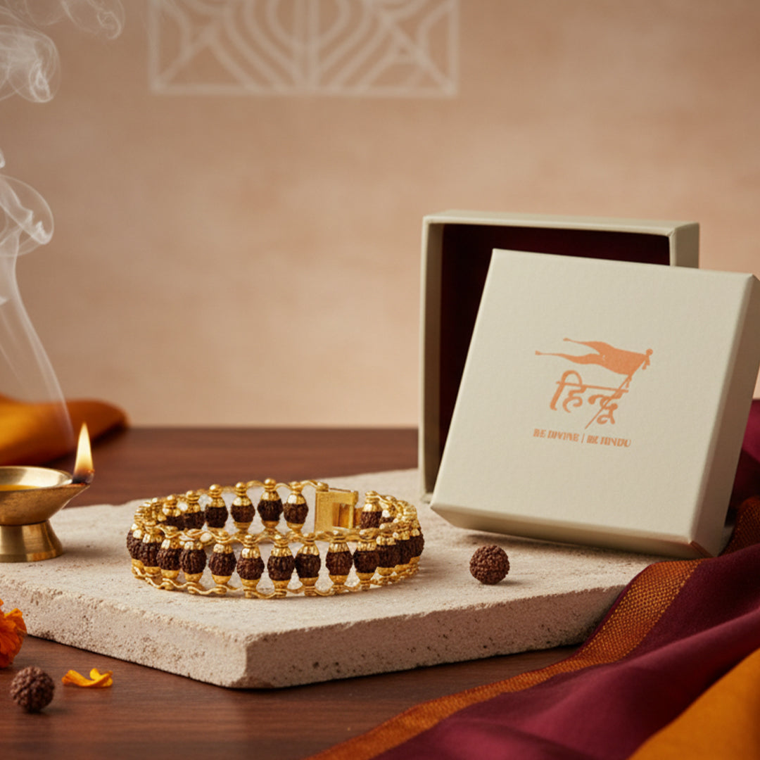Rudraksha Bracelet Golden Polish (24 beads)