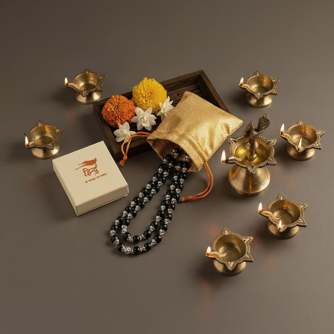 Karungali Silver Plated 6 MM (108 beads)