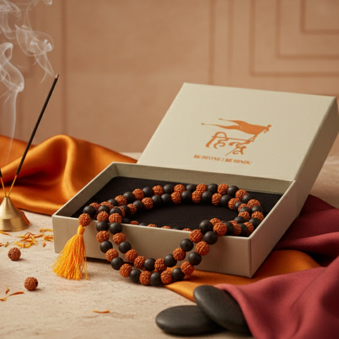 Rudraksha Karungali Mala (108+1 beads)