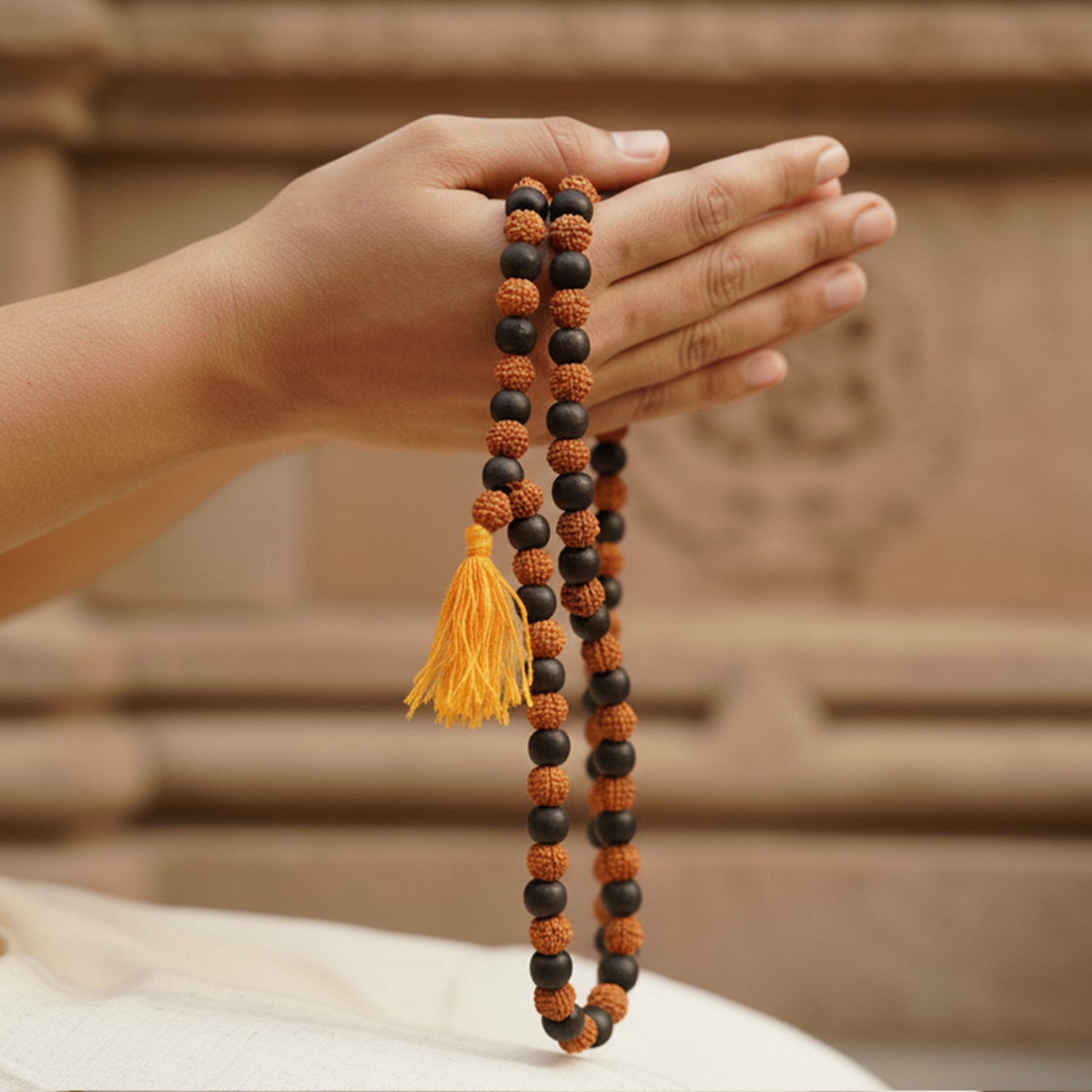 Rudraksha Karungali Mala (108+1 beads)