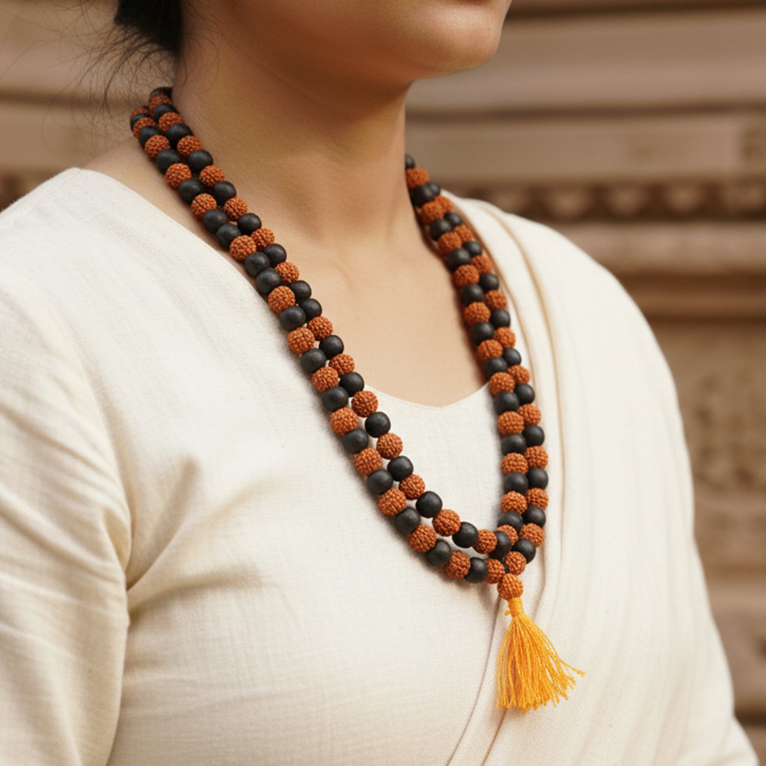 Rudraksha Karungali Mala (108+1 beads)